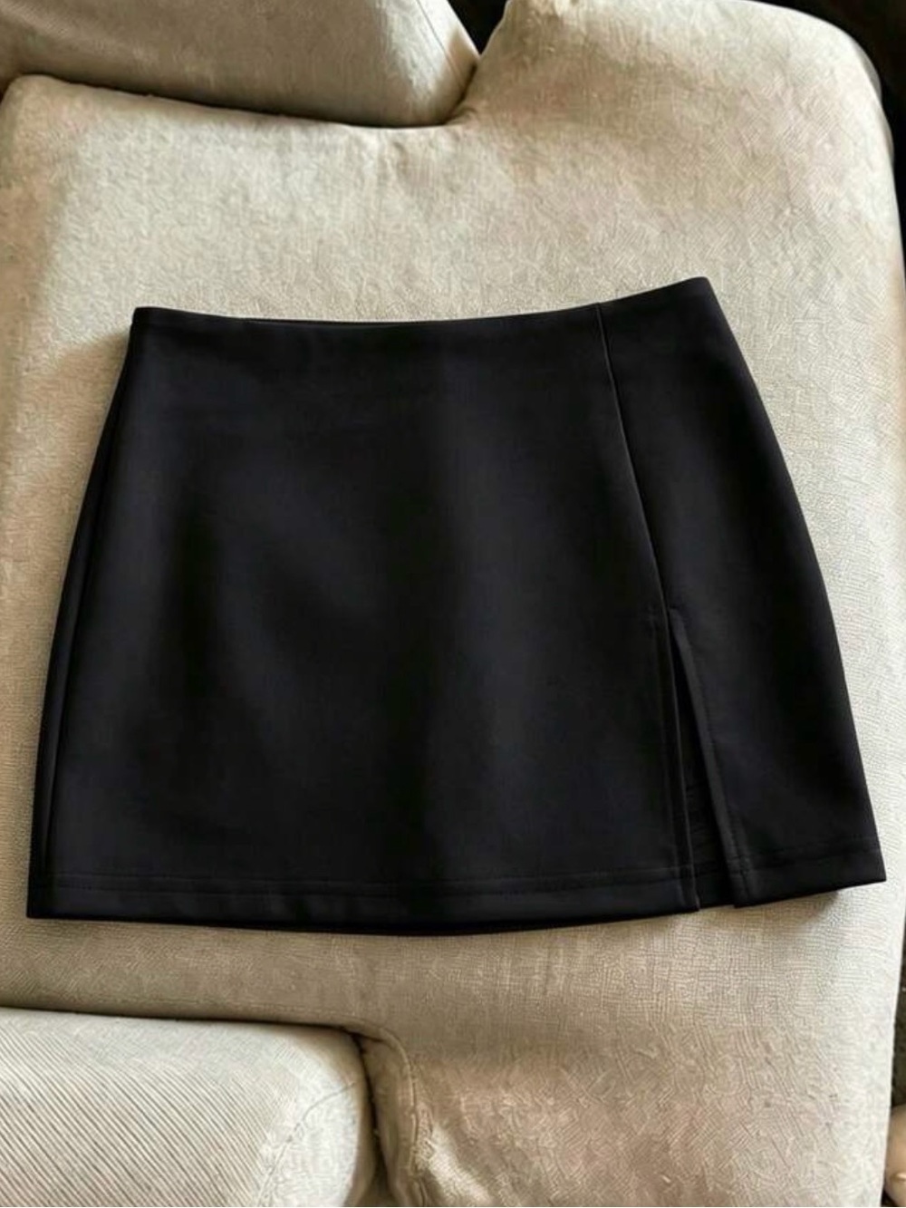Sleek Black Mini Skirt with Side Slit
